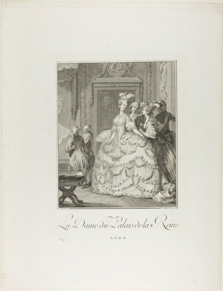 The Queen’s Lady-in-Waiting, from Monument du Costume Physique et Moral de la fin du Dix-huitième