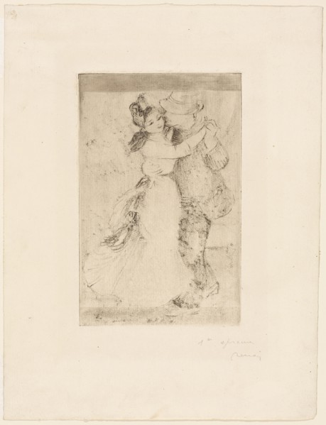 Dance in the Country, c. 1890, Pierre Auguste Renoir, French, 1841-1919, France, Soft ground