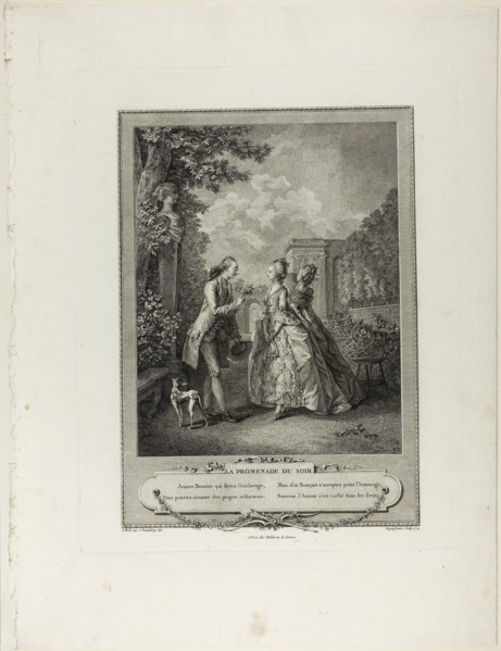 Evening Walk, from Monument du Costume Physique et Moral de la fin du Dix-huitième siècle, 1774,