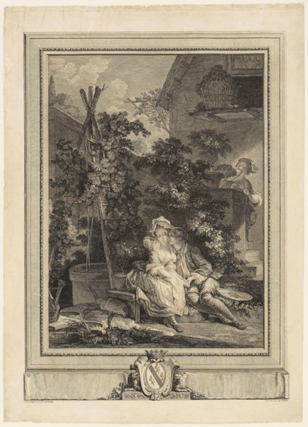 The Amorous Gardener, 1777, Isidor-Stanislas Helman (French, 1743-1806 or 1809), after Pierre
