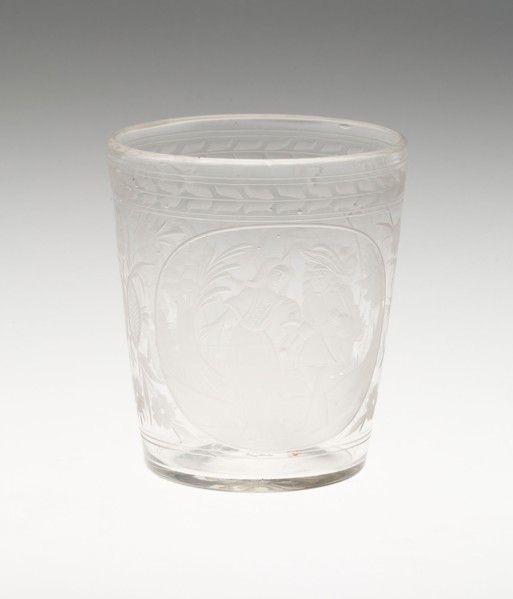 Beaker, c. 1730, Bohemia, Czech Republic, Bohemia, Glass, 9.8 × 8.9 cm (3 7/8 × 3 1/2 in.)