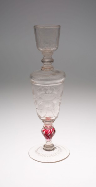 Double Goblet, 1701/13, Germany, Glass, 31.3 x 7.9 cm (12 5/16 x 3 1/8 in.)