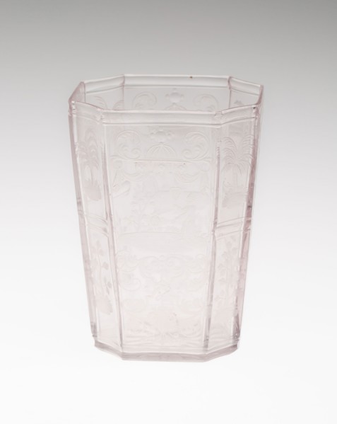 Beaker, c. 1720, Bohemia, Czech Republic, Bohemia, Glass, 11.1 × 7.6 × 6.4 cm (4 3/8 × 3 × 2 1/2 in