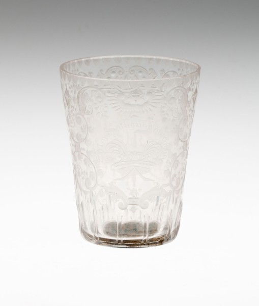 Beaker, c. 1690, Bohemia, Czech Republic, Bohemia, Glass, 7.9 × 6.2 cm (3 1/8 × 2 7/16 in.)