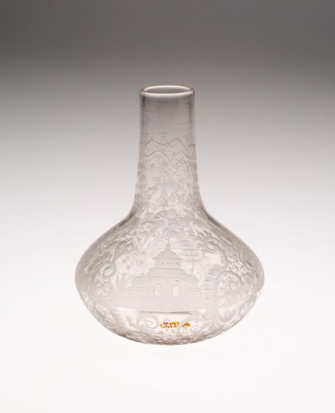 Bottle, Mid 18th century, Bohemia, Czech Republic, Bohemia, Glass, H. 13.3 cm (5 1/4 in.)