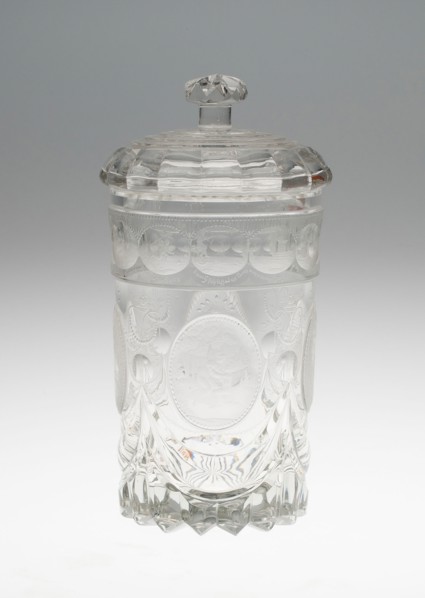 Covered Beaker, c. 1820/25, Bohemia, Czech Republic, Bohemia, Glass, 20.3 × 9.5 cm (8 × 3 3/4 in.)