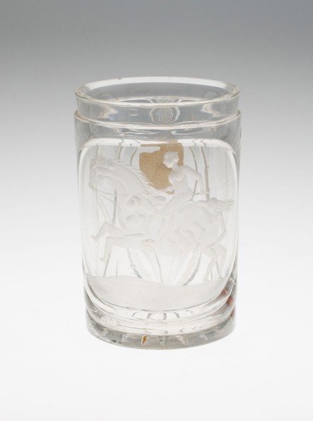 Beaker, c. 1830, Bohemia, Czech Republic, Bohemia, Glass, wheel engraved, 12.1 × 7.9 cm (4 3/4 × 3