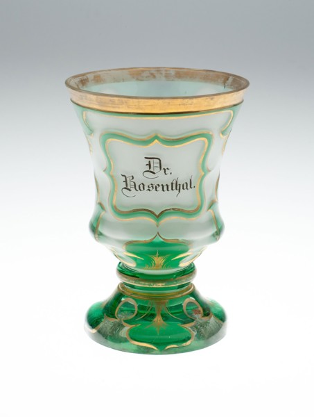 Beaker, c. 1840, Bohemia, Czech Republic, Bohemia, Glass, colorless, blown, cut, overlaid with