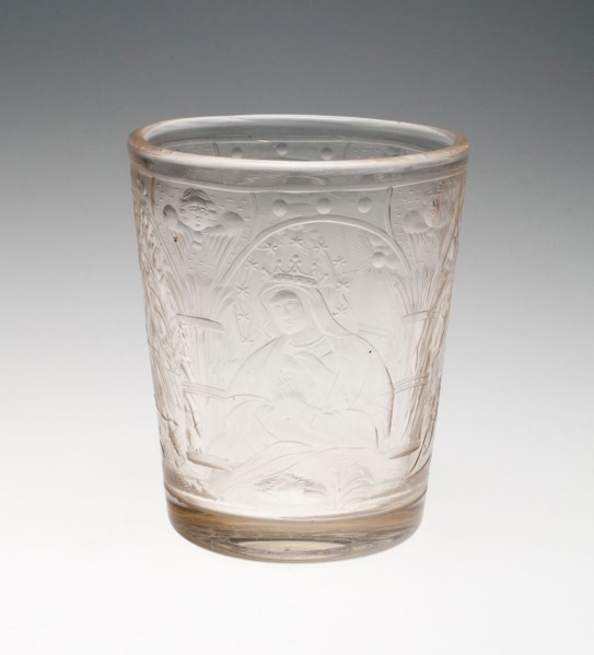 Beaker, 1698, Bohemia, Czech Republic, Bohemia, Glass, H. 12.1 cm (4 3/4 in.)