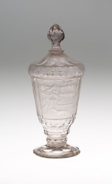 Goblet with Cover, c. 1720/25, Germany, Schleswig, Schleswig, Glass, 21 x 8.4 cm (8 1/4 x 3 5/16 in