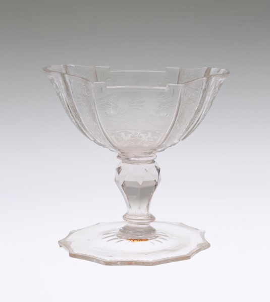 Sweetmeat Dish, c. 1730, Germany, Glass, 11 x 11.1 cm (4 5/16 x 4 3/8 in.)