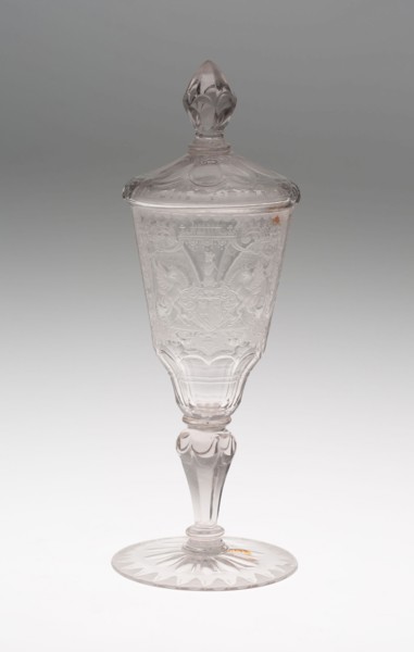 Goblet with Cover, c. 1735, Germany, Schleswig, Schleswig, Glass, 23.5 x 7.5 cm (9 1/4 x 2 15/16 in