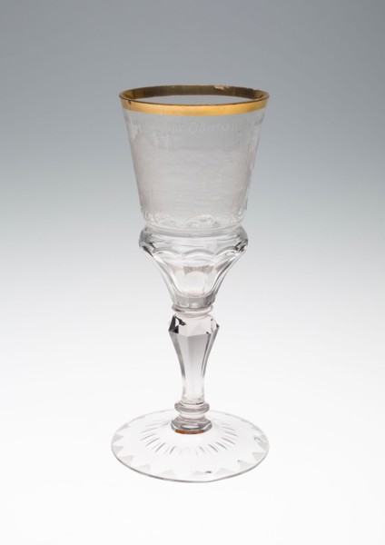 Goblet, c. 1750, Germany, Glass with gilding, 21.6 x 8.9 cm (8 1/2 x 3 1/2 in.)