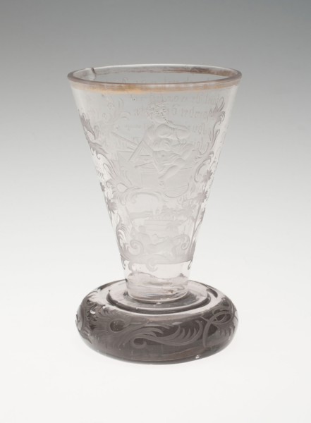 Bowl of Wine Glass with Silver Foot, c. 1740, Bohemia, Czech Republic and Germany, Schleswig,