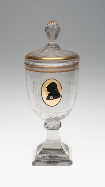 Covered Goblet with Silhouette Bust of King Frederich the Great, c. 1795, Germany, Silesia,