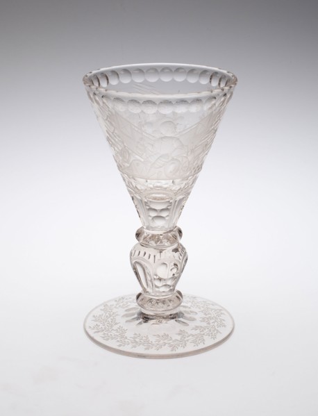 Goblet, Late 17th century, Germany, Potsdam, Potsdam, Glass, blown, molded, wheel cut and engraved,