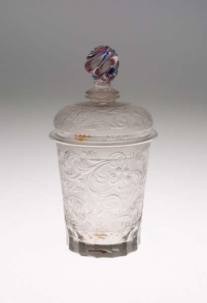 Tumbler with Cover, Early 18th century, Germany, Potsdam, Potsdam, Glass, H. 17.8 cm (7 in.), Comb,