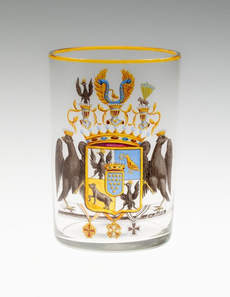 Armorial Beaker with the Bülow Family Crest, 1821, Decorated by Carl von Scheidt (German,