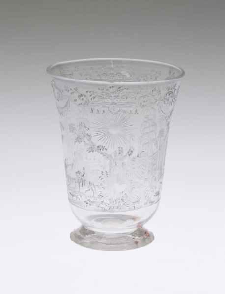 Beaker, Early 18th century, Bohemia, Czech Republic, Bohemia, Glass, 11.4 × 8.6 cm (4 1/2 × 3 3/8
