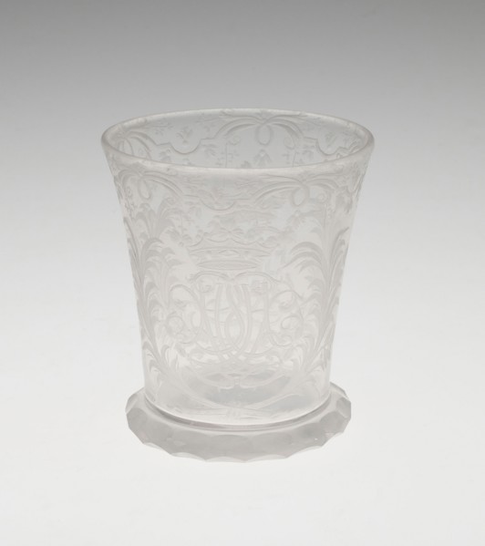 Beaker, Early 18th century, Bohemia, Czech Republic, Bohemia, Glass, 7.5 × 7 cm (2 15/16 × 2 3/4 in
