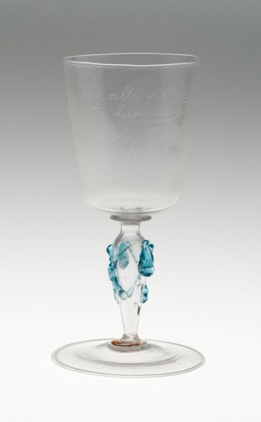 Goblet, 1739, Germany, Glass, 16.2 x 6 cm (6 3/8 x 2 3/8 in.), Anecdotes: Border for a Title Page,