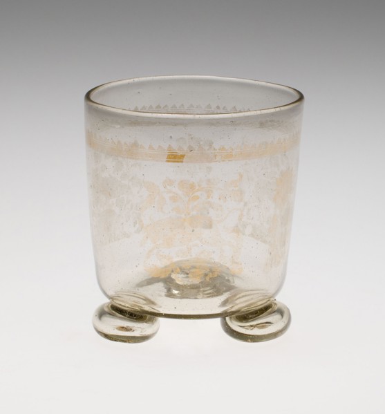 Beaker with Feet, Late 17th century, Germany, Glass, 8.6 x 7.9 cm (3 3/8 x 3 1/8 in.), Deux