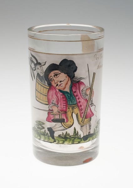 Beaker, c. 1850, Germany, Hessen, Geisenheim, Germany, Glass, colorless, blown, stained and gilded,