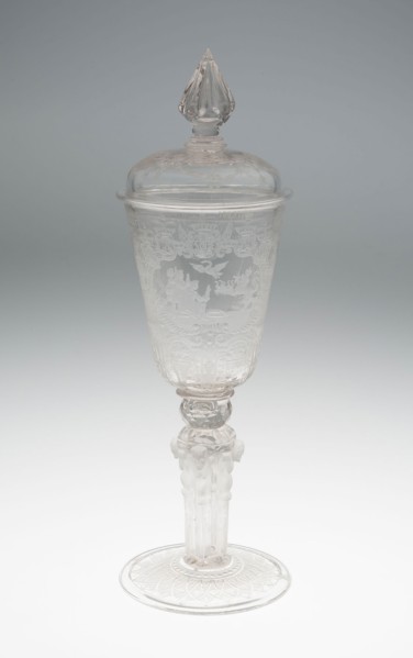 Goblet (Pokal) with Herm Stem, 1734, Germany, Hesse-Kassel, Western Germany, Glass, blown and