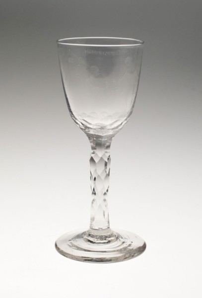 Wine Glass, Late 18th century, England or Netherlands, England, Glass, cut and stipple engraved, 15
