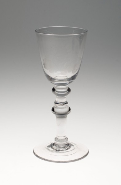 Wine Glass, c. 1795, England or Netherlands, England, Glass, blown and stipple engraved, 19.1 × 7.6