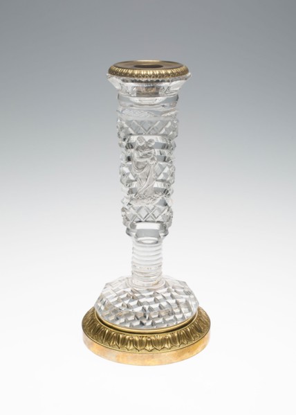 Candlestick with Madonna and Child, c. 1835/40, Bohemia, Czech Republic, Harrachov Glassworks