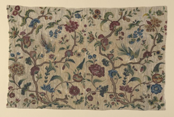 Portion from a Valance, 1701/25, England, Linen, plain weave over coarser and heavy plain weave