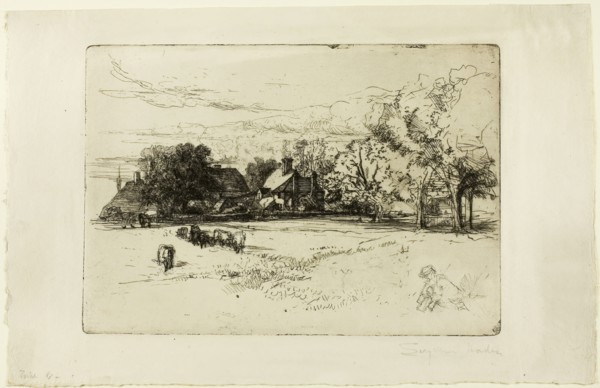 Horsley’s Cottage, 1865, Francis Seymour Haden, English, 1818-1910, England, Etching with traces of