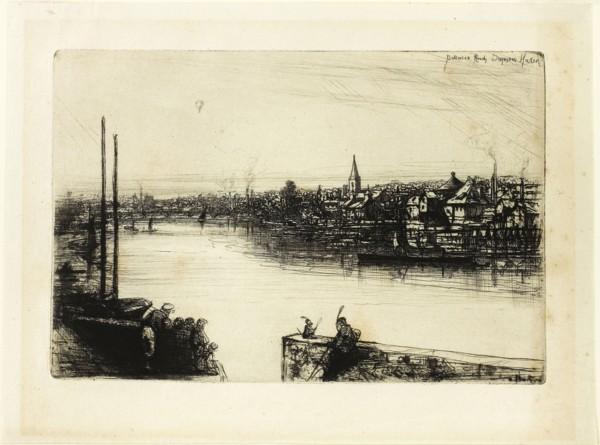 Battersea Reach, 1863, Francis Seymour Haden, English, 1818-1910, England, Etching with drypoint on