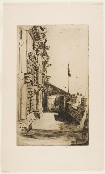 The Gargoyles, Stirling Castle, 1898, David Young Cameron, Scottish, 1865-1945, Scotland, Etching