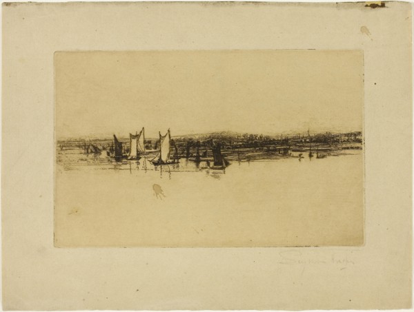 Opposite The Inn, Purfleet, c. 1869, Francis Seymour Haden, English, 1818-1910, England, Etching