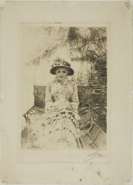 On the Thames, 1883, Anders Zorn, Swedish, 1860-1920, Sweden, Etching on ivory wove paper, 265 x