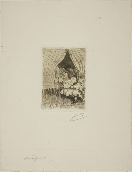 La Feria, 1889, Anders Zorn, Swedish, 1860-1920, Sweden, Etching on ivory laid paper, 130 x 92 mm