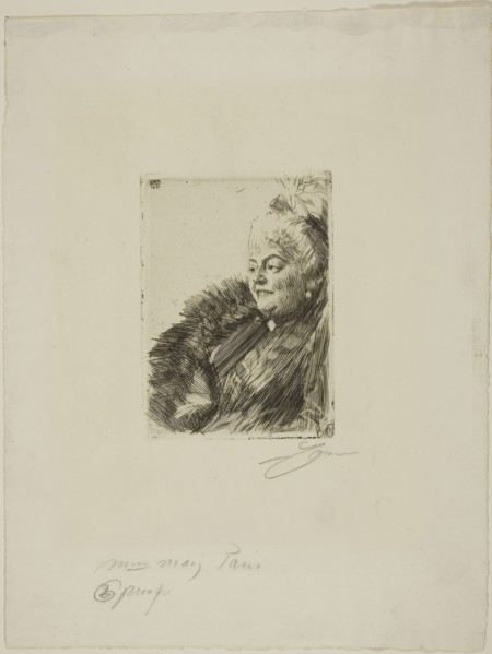 Mme Georges May II, 1891, Anders Zorn, Swedish, 1860-1920, Sweden, Etching on ivory laid paper, 132
