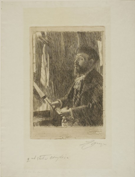 J.B. Faure, 1891, Anders Zorn, Swedish, 1860-1920, Sweden, Etching on off-white wove paper, 200 x