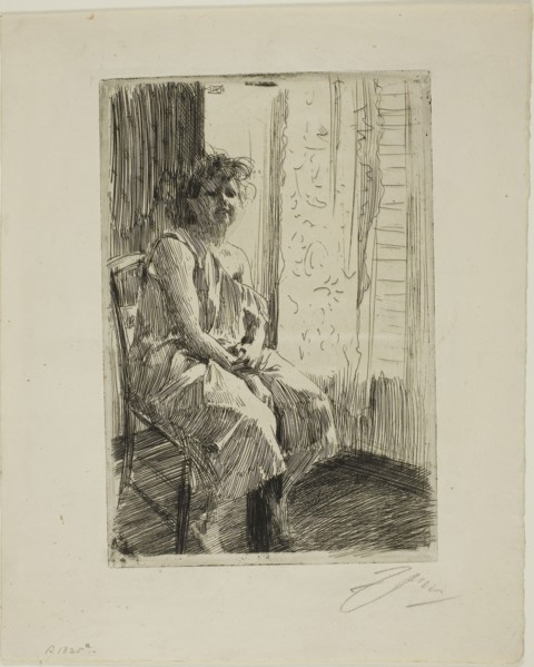 Morning, 1891, Anders Zorn, Swedish, 1860-1920, Sweden, Etching on ivory laid paper, 225 x 151 mm