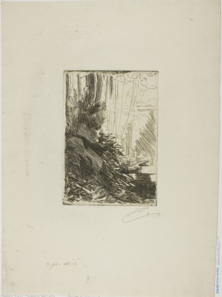 Gerda Grönberg II, 1892, Anders Zorn, Swedish, 1860-1920, Sweden, Etching on ivory laid paper, 190