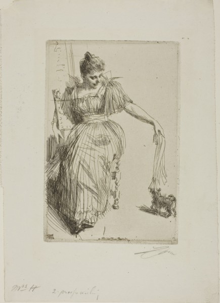 Gerda Hagborg II, 1893, Anders Zorn, Swedish, 1860-1920, Sweden, Etching on ivory laid paper, 237 x