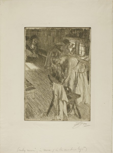 Sunday Morning, 1892/94, Anders Zorn, Swedish, 1860-1920, Sweden, Etching on ivory laid paper, 276