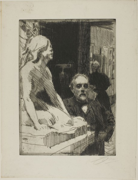 Pontus Fürstenberg and his Wife (standing near Hasselberg’s Frog), 1895, Anders Zorn, Swedish,