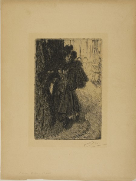 Effet de Nuit II, 1895, Anders Zorn, Swedish, 1860-1920, Sweden, Etching on tan wove paper, 240 x