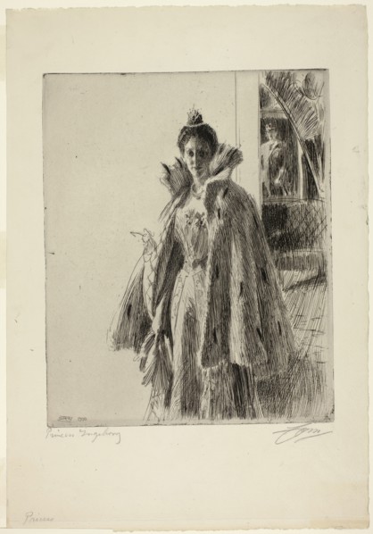 H. R. H. Princess Ingeborg of Sweden I, 1900, Anders Zorn, Swedish, 1860-1920, Sweden, Etching on