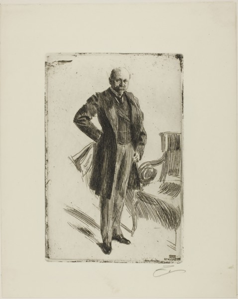 Colonel Lamont I (Whole length), 1900, Anders Zorn, Swedish, 1860-1920, Sweden, Etching on ivory