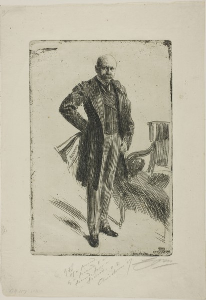 Colonel Lamont I (Whole length), 1900, Anders Zorn, Swedish, 1860-1920, Sweden, Etching on ivory