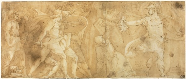 Perseus with the Head of Medusa, Turning Phineus and his Followers to Stone, 1567, After Polidoro